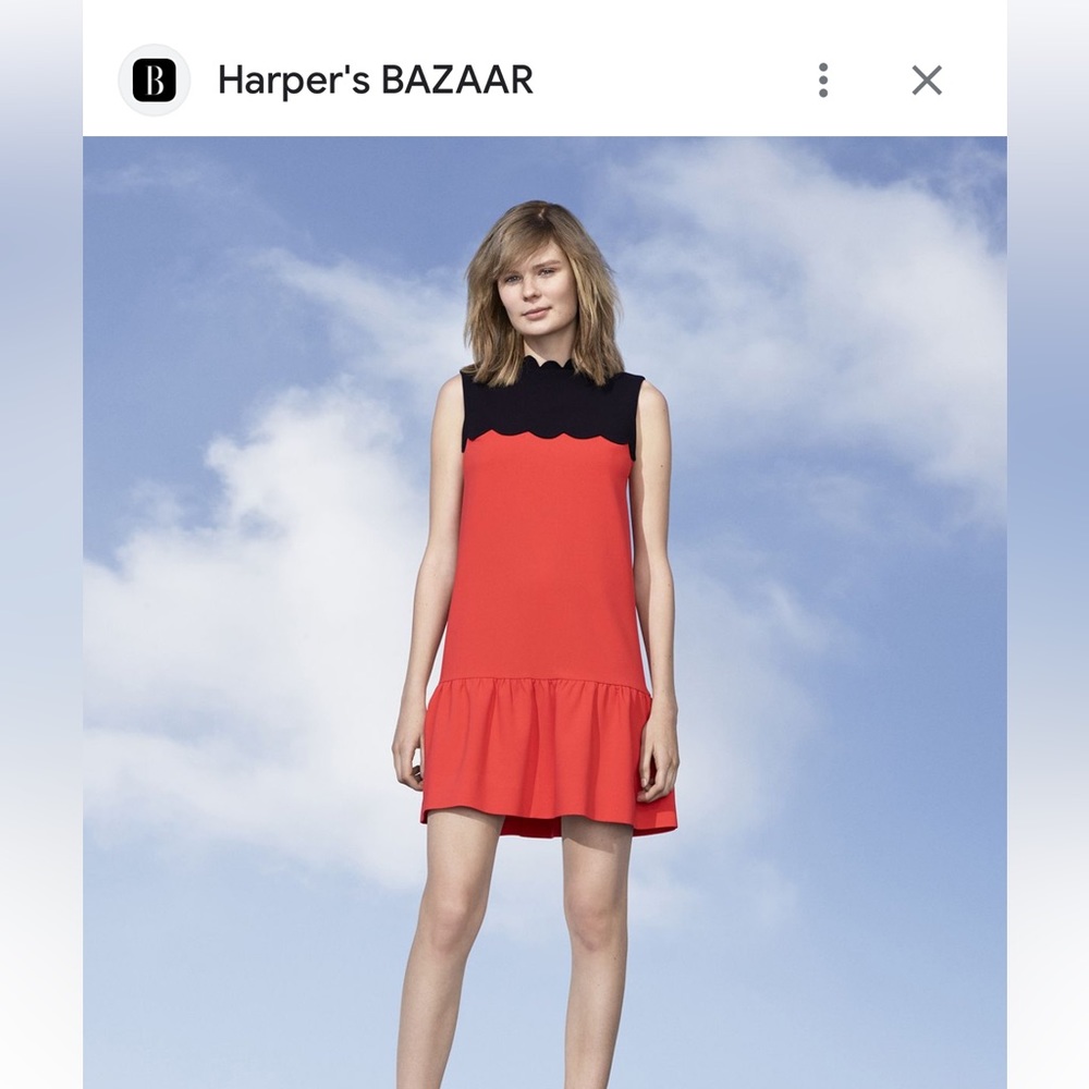 Victoria Beckham x Target collection orange black scalloped dress XS mini